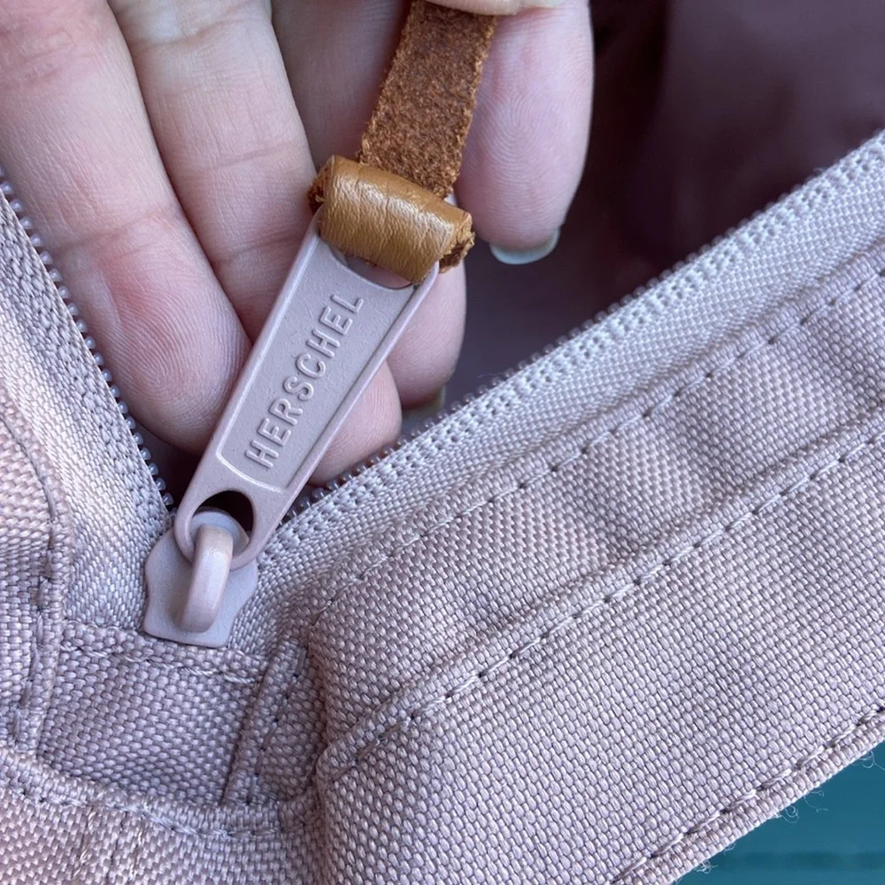 Herschel Supply Co. rose colored‎ canvas tote bag.